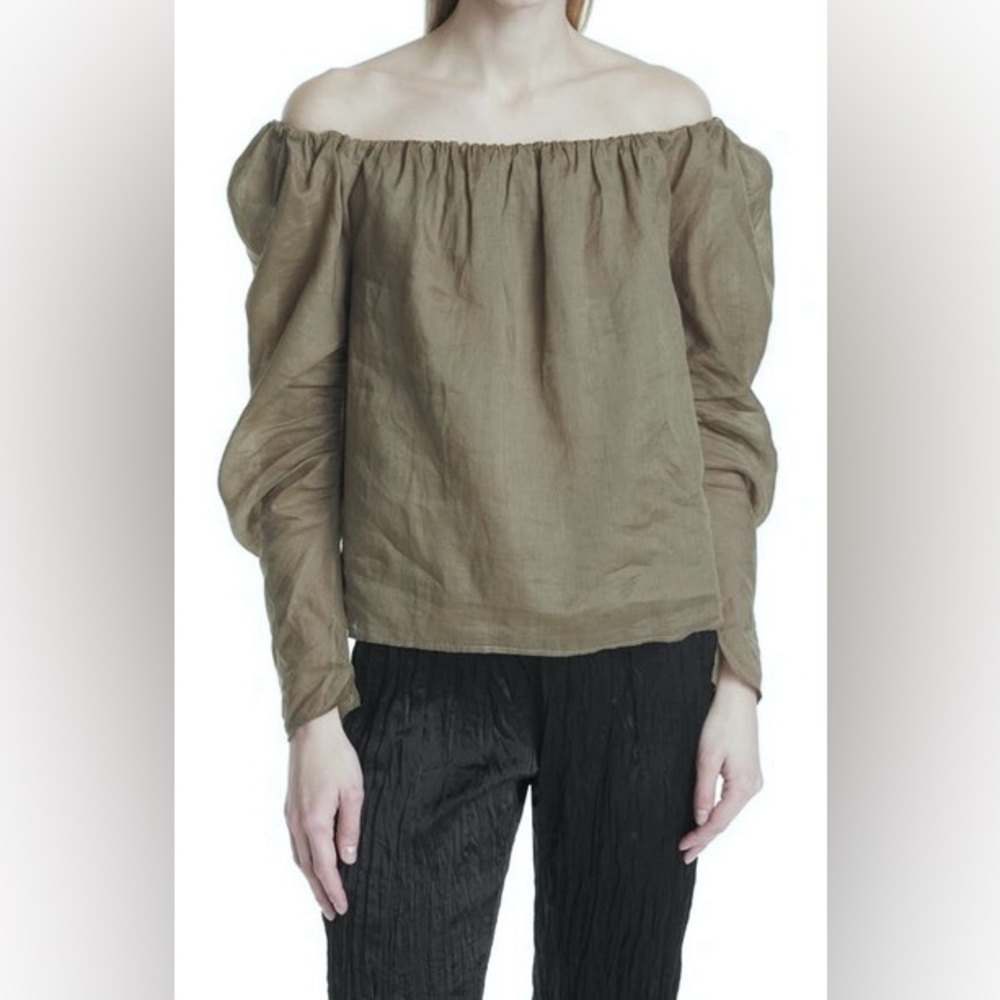 FRAME Off-Shoulder Billow Top, M